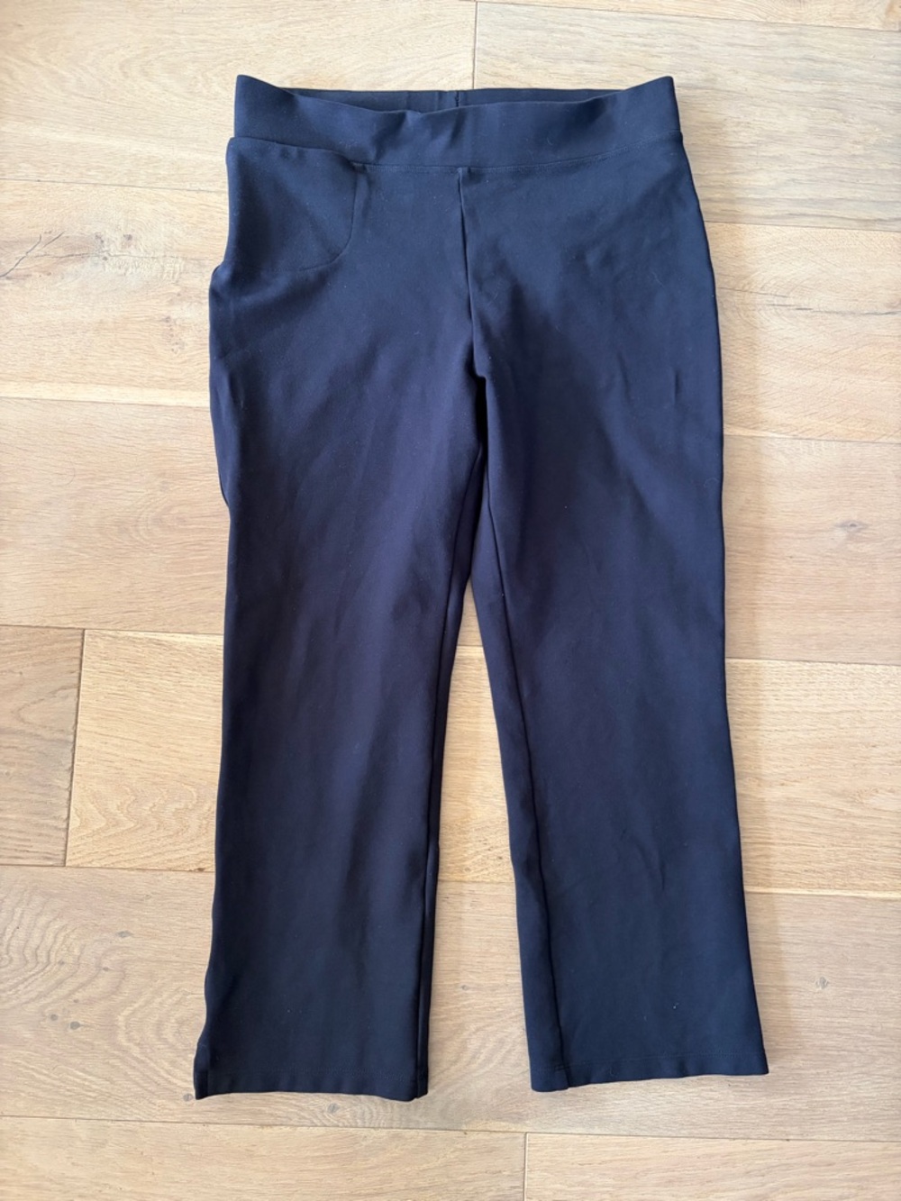 Quince ultra stretch ponte kick flare crop navy blue - medium
